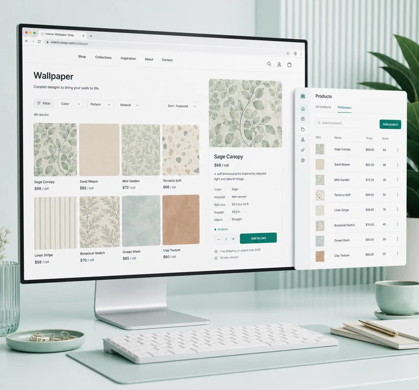 Materialze Wallpaper shop — collections, admin, and SEO-friendly product pages.