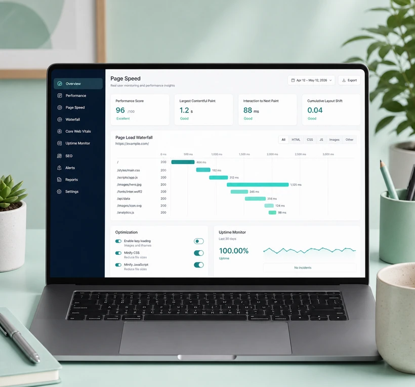 Performance and SEO integration — page speed, lazy loading, and monitoring.