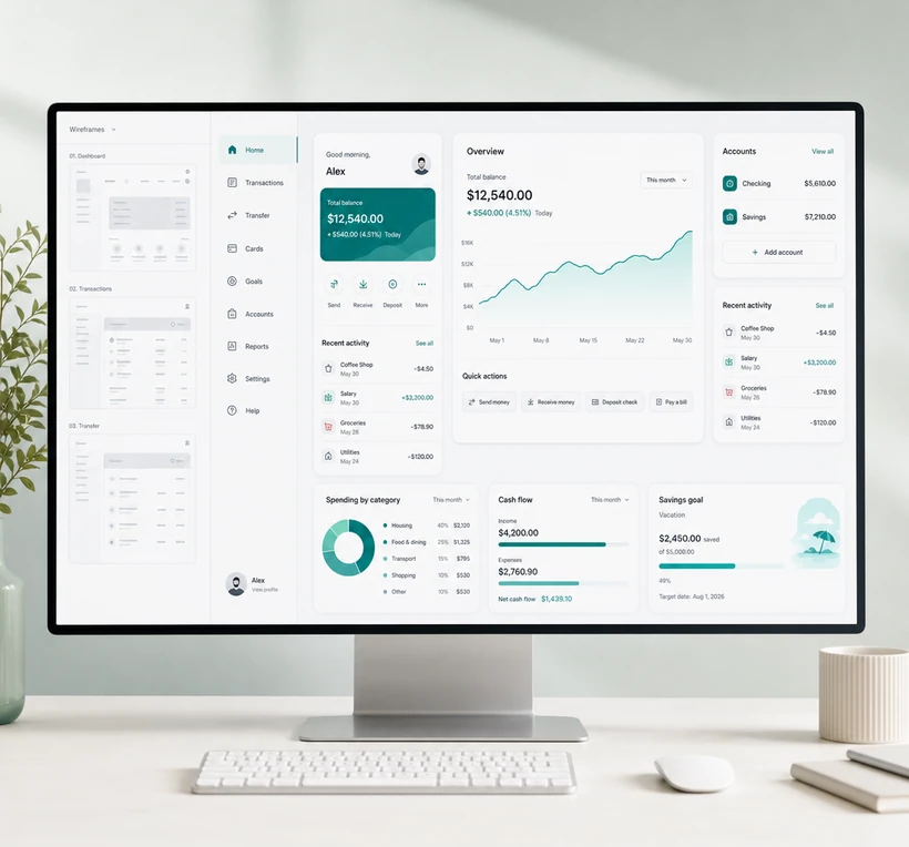 SaaS dashboard UX redesign from wireframes to a clear, usable interface.